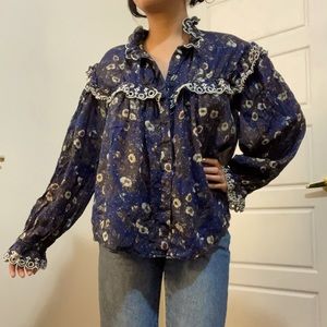 Isabel Marant Etoile Blouse in a Indigo Floral print
